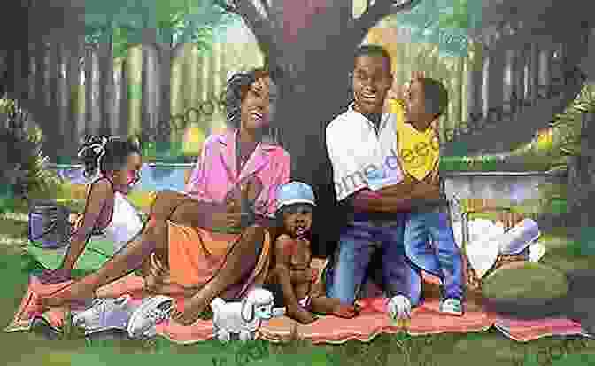 A Colorful Painting By Allen Henry Depicting A Group Of Black Children Playing And Laughing Together. Carver Kids Create Allen Henry