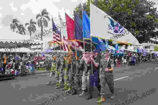 A Group Of Soldiers And Dogs Celebrating The Liberation Of Guam Soldier Dogs #3: Secret Mission: Guam