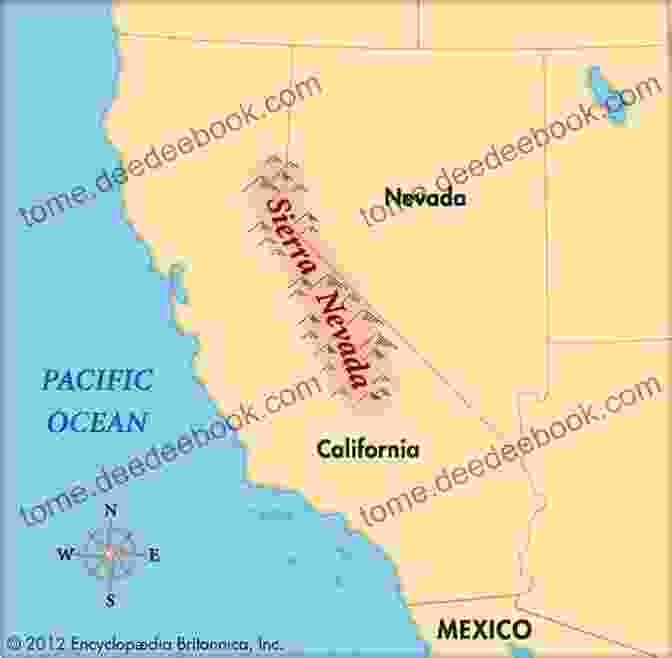 A Map Of The Sierra Nevada Mountains, Marking The Route Baron French Intended To Take On His Fateful Expedition The Lost Baron Allen French