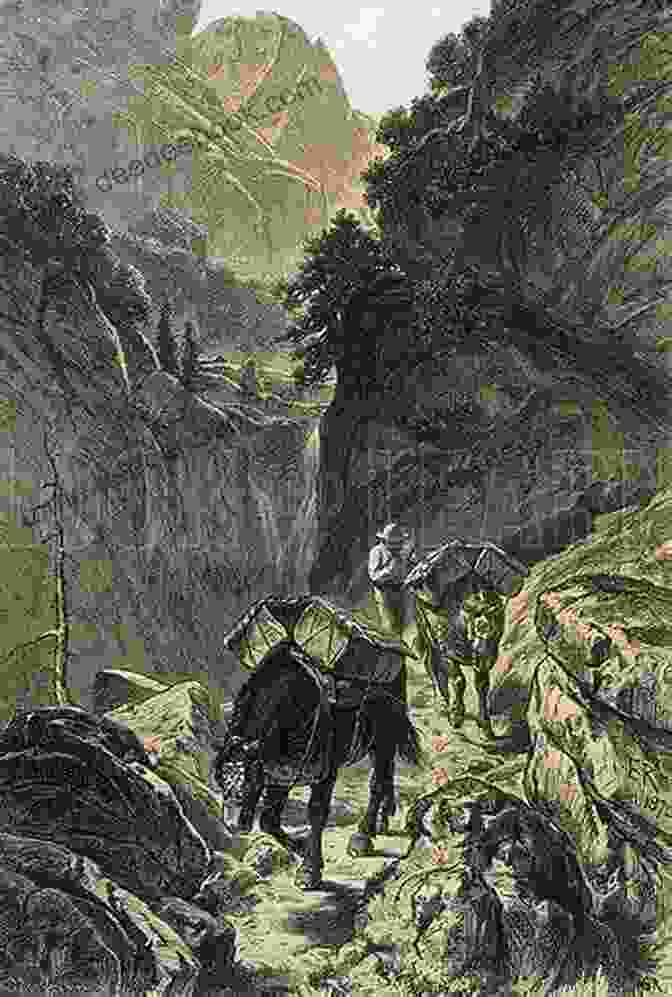 A Search Party On Horseback, Traversing A Rugged Mountain Pass In Search Of The Missing Baron French The Lost Baron Allen French