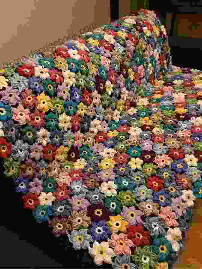 A Vibrant And Colorful Granny In Bloom Afghan With Various Flower Motifs Grannies In Bloom: 6 Afghans Using Granny Motifs (Crochet)