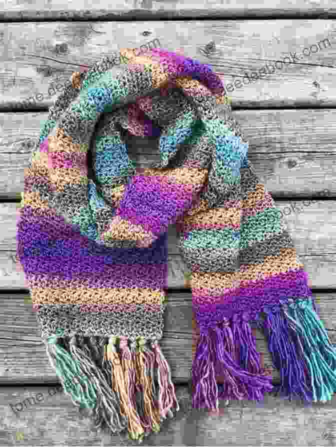 A Woman Knitting A Colorful Scarf, Showcasing Intricate Patterns And Textures Be Creative : Inspiring Textile Art And Needlecraft (Knitting Crocheting And Embroidery 13)