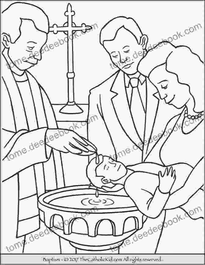 Baptism Coloring Page With The Symbol Of Water The Seven Sacraments : Coloring