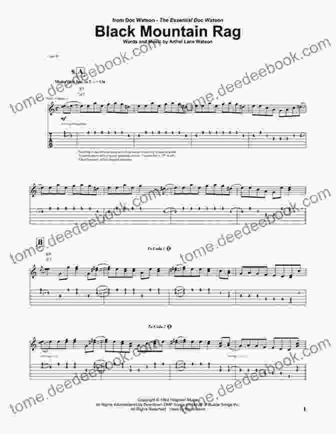 Clawhammer Banjo Tablature For 'Black Mountain Rag' By Doc And Merle Watson Doc And Merle Watson: Eight Clawhammer Banjo Tabs