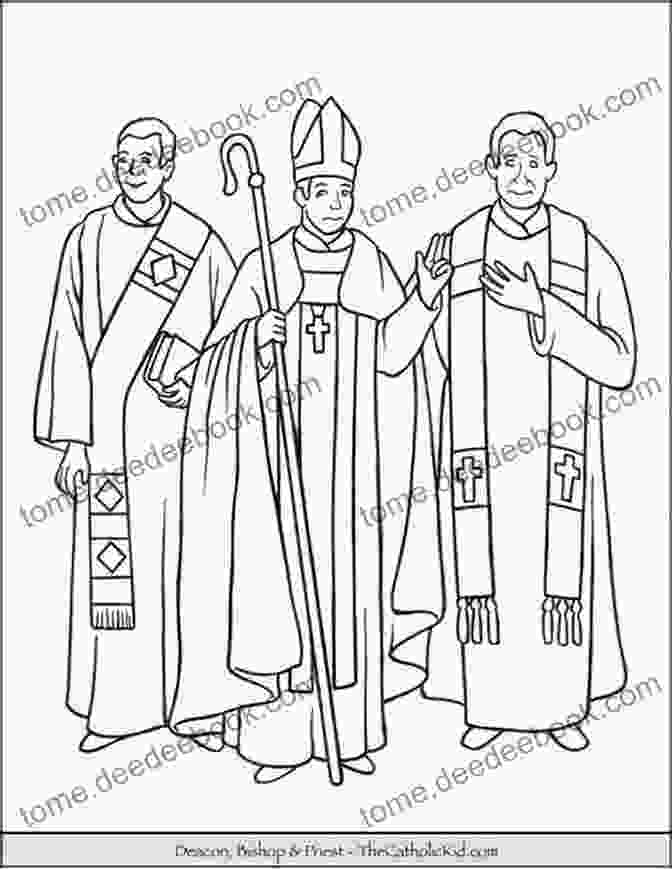 Holy Orders Coloring Page With The Symbol Of A Bishop Ordaining A Priest The Seven Sacraments : Coloring