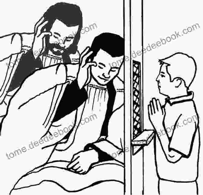 Reconciliation Coloring Page With The Symbol Of A Priest Hearing Confession The Seven Sacraments : Coloring