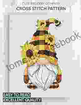 Cross Stitch Chart: Gnome With Sunflowers Art 272: Counted Cross Stitch